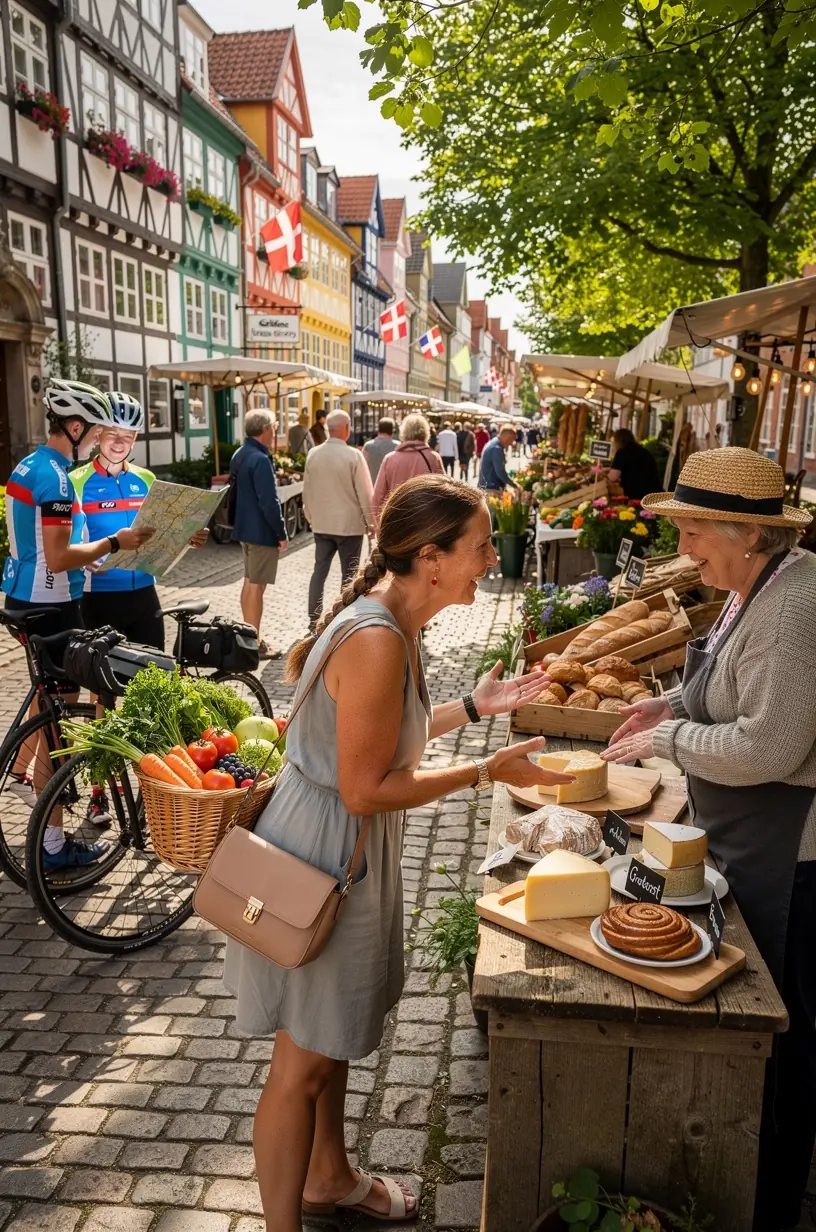 Cyklist på naturskøn rute langs kysten med udsigt til ø-hopping destinationer.